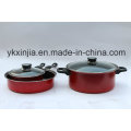 Utensilios de cocina Juego de utensilios antiadherentes de acero al carbón rojo